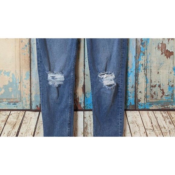 H&M Divided Womens Size 4 Blue Distressed Mid Rise Skinny Denim Jeans - Picture 6 of 9